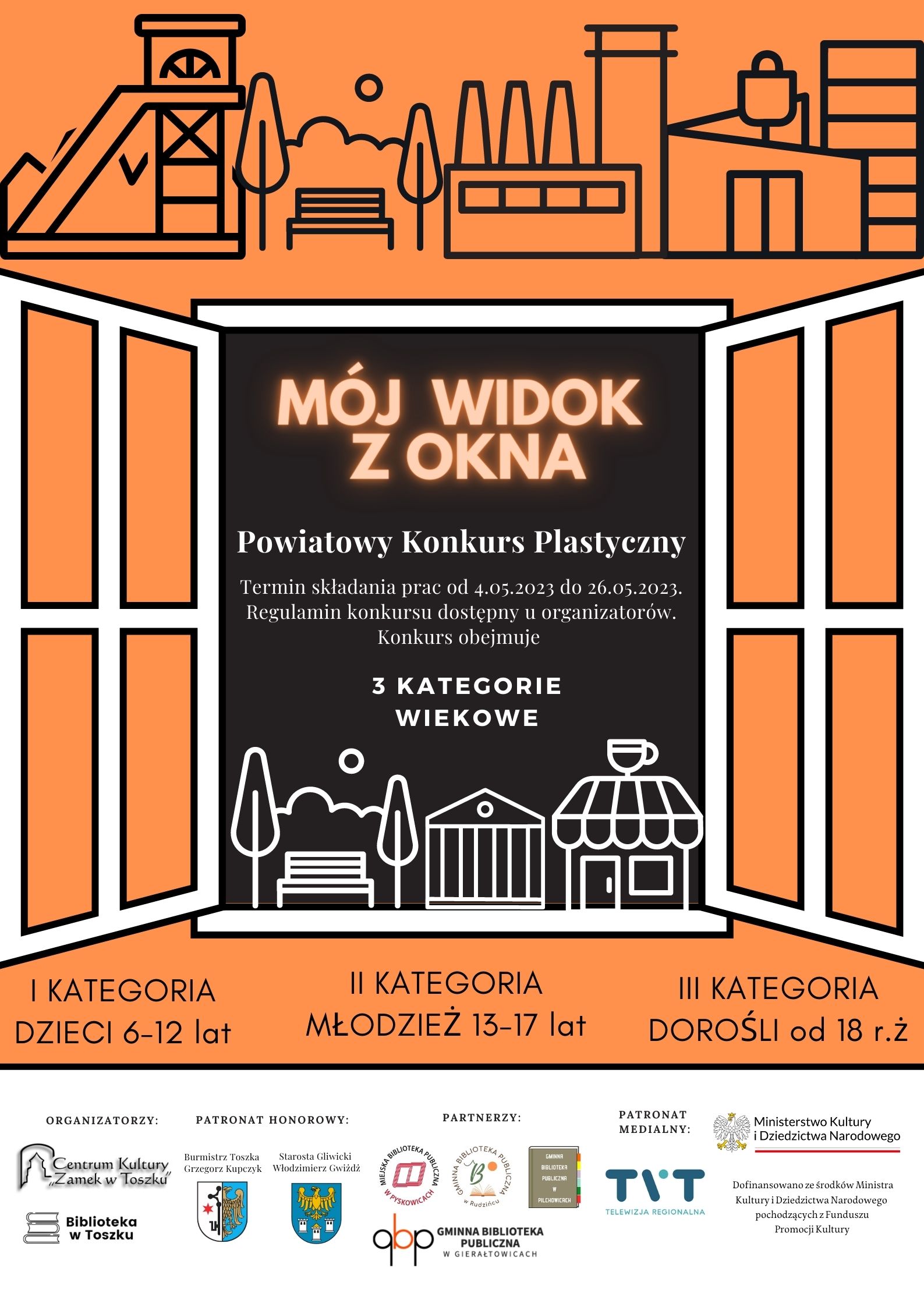 Powiatowy konkurs plastyczny "Mój widok z okna" - składanie prac od 4 do 26go maja 2023r.