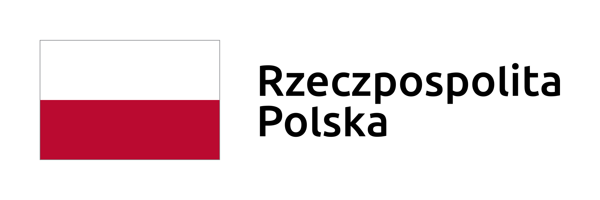 Flaga biało czerwona oraz napis Rzeczpospolita Polska