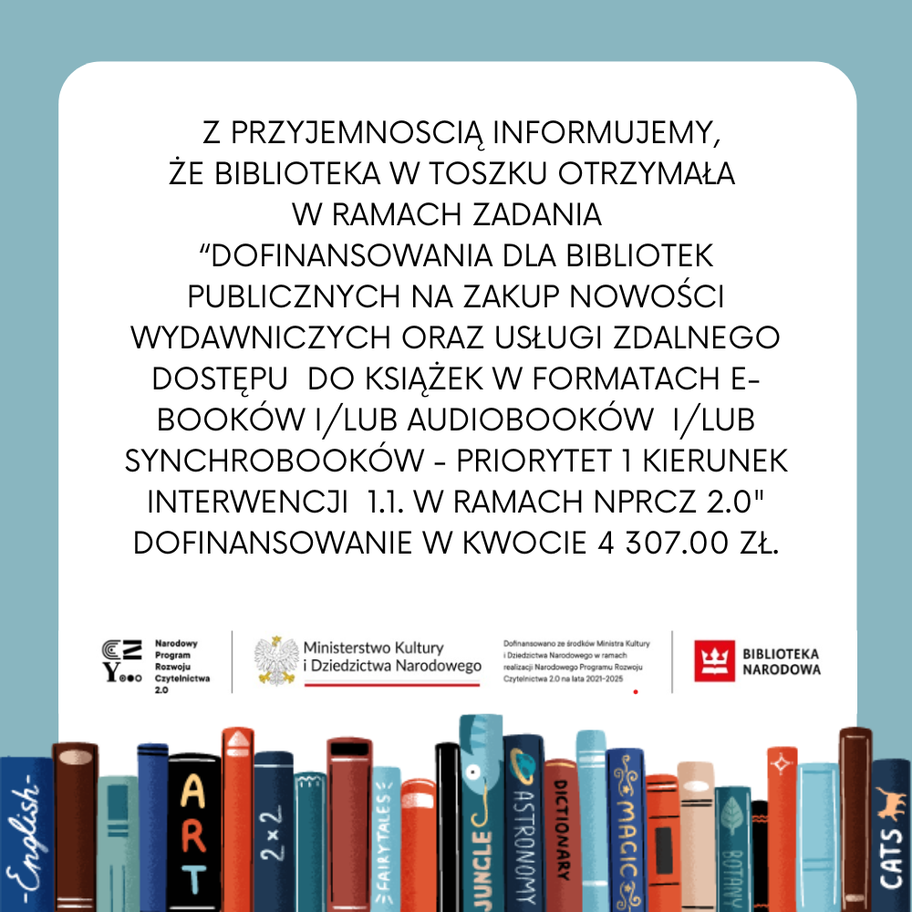 Otrzymana dotacja na zakup książek i ebooków